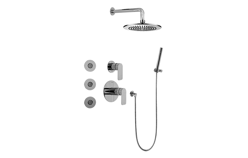 Sento Full Thermostatic Shower System with Transfer Valve (Rough & Trim) in Multiple Finishes