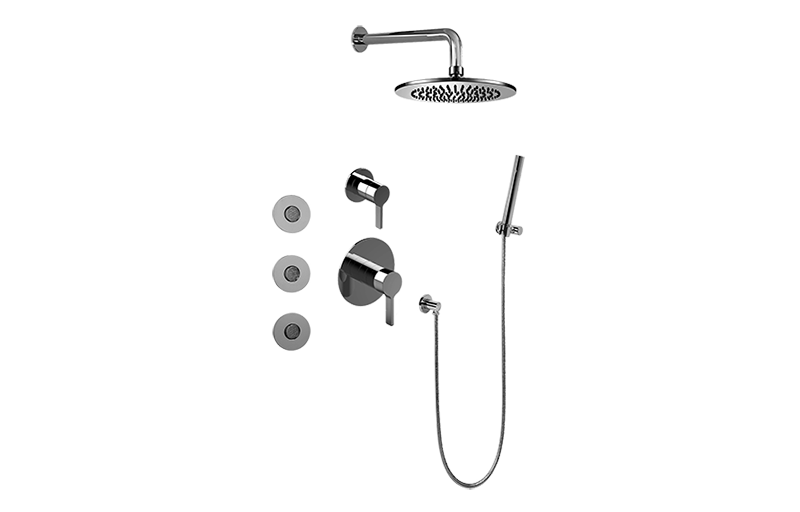 Terra Full Thermostatic Shower System w/Diverter Valve in Multiple Finishes