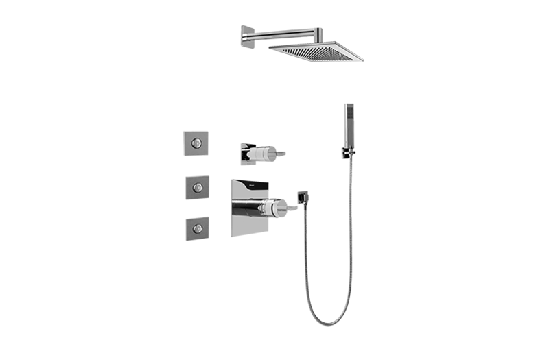 Sade/Targa/Luna Full Thermostatic Shower System with Transfer Valve (Rough & Trim) in Multiple Finishes