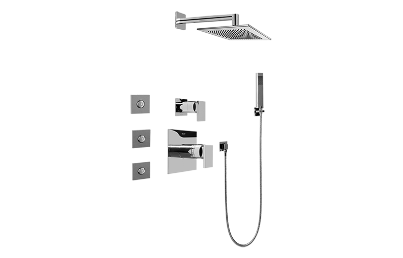 Solar Full Thermostatic Shower System with Transfer Valve (Rough & Trim) in Multiple Finishes