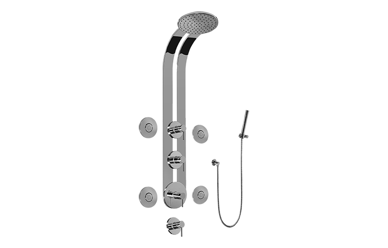 M.E./M.E. 25 Round Thermostatic Ski Shower Set w/Body Sprays & Handspray (Rough & Trim) in Multiple Finishes