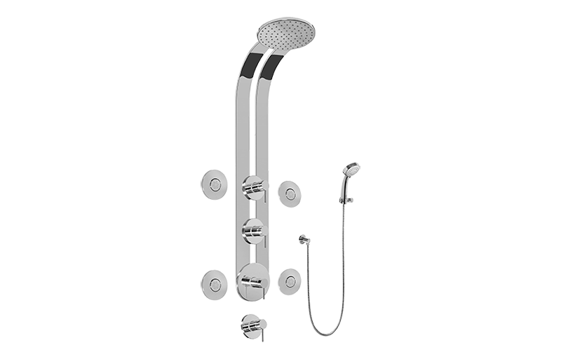 M.E./M.E. 25 Round Thermostatic Ski Shower Set w/Body Sprays & Handspray (Rough & Trim) in Multiple Finishes