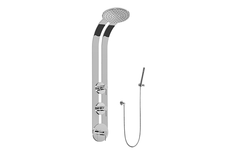 M.E./M.E. 25 Round Thermostatic Ski Shower Set w/Handspray (Rough & Trim) in Multiple Finishes