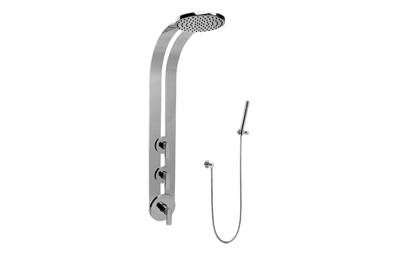 Sento Round Thermostatic Ski Shower Set w/Handspray (Rough & Trim) in Multiple Finishes