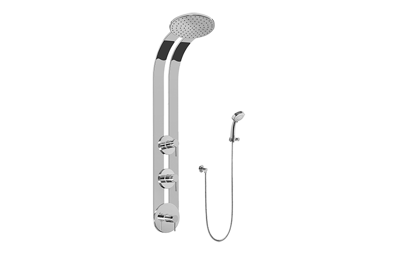 M.E./M.E. 25 Round Thermostatic Ski Shower Set w/Handspray (Rough & Trim) in Multiple Finishes