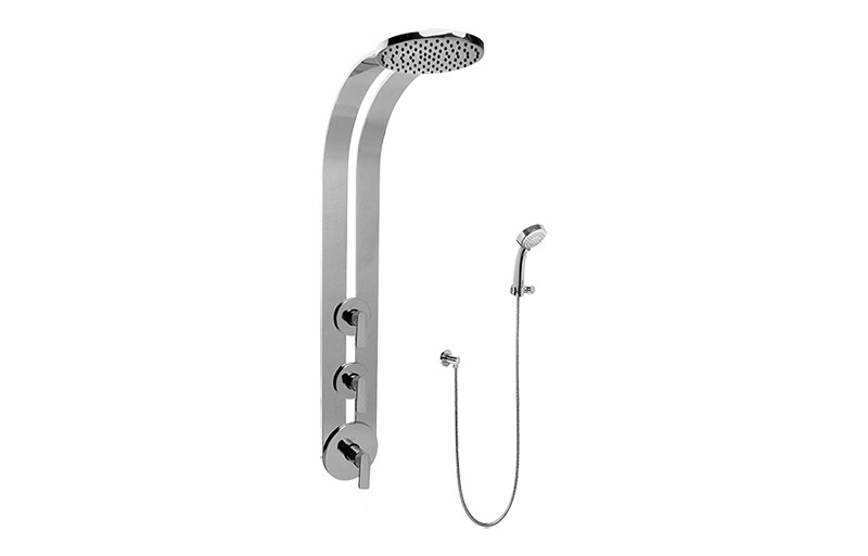 Sento Round Thermostatic Ski Shower Set w/Handspray (Rough & Trim) in Multiple Finishes