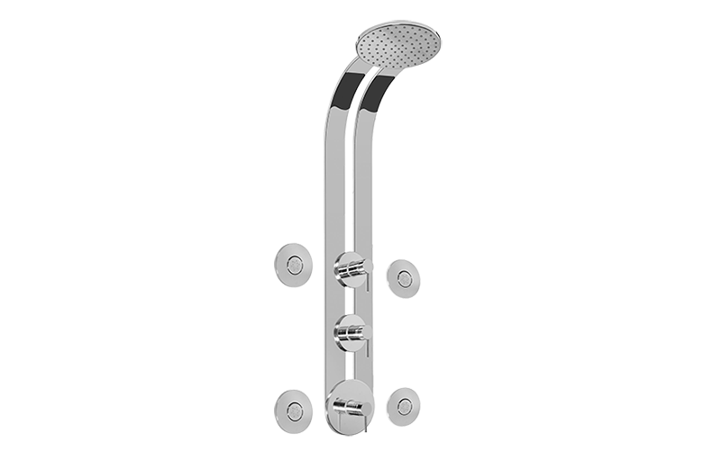 M.E./M.E. 25 Round Thermostatic Ski Shower Set w/Body Sprays (Rough & Trim) in Multiple Finishes