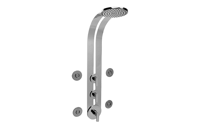 Sento Round Thermostatic Ski Shower Set w/Body Sprays (Rough & Trim) in Multiple Finishes