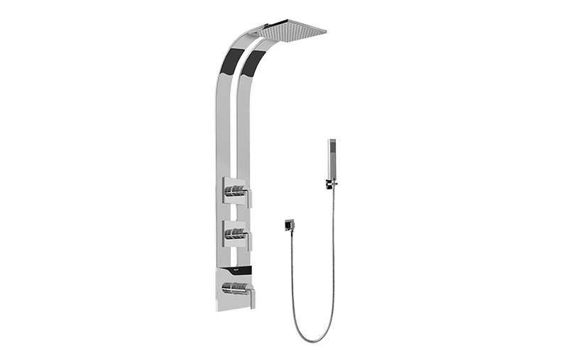 Immersion Square Thermostatic Ski Shower Set w/Handshowers (Trim & Rough) in Multiple Finishes