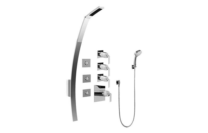 Immersion Luna Thermostatic Shower Set w/Body Sprays & Handshower (Rough & Trim) in Multiple Finishes