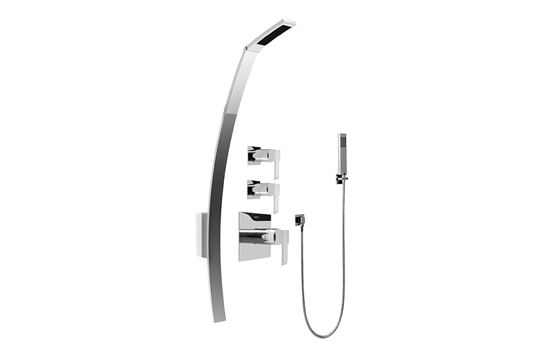 Qubic Luna Thermostatic Shower Set w/Handshower (Rough & Trim) in Multiple Finishes