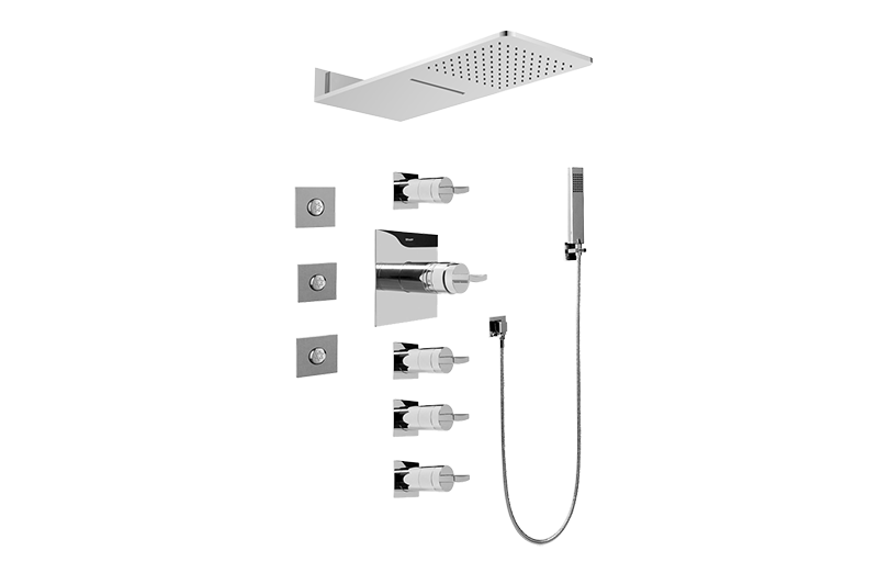 Aqua-Sense Full Square Thermostatic Shower System in Multiple Finishes