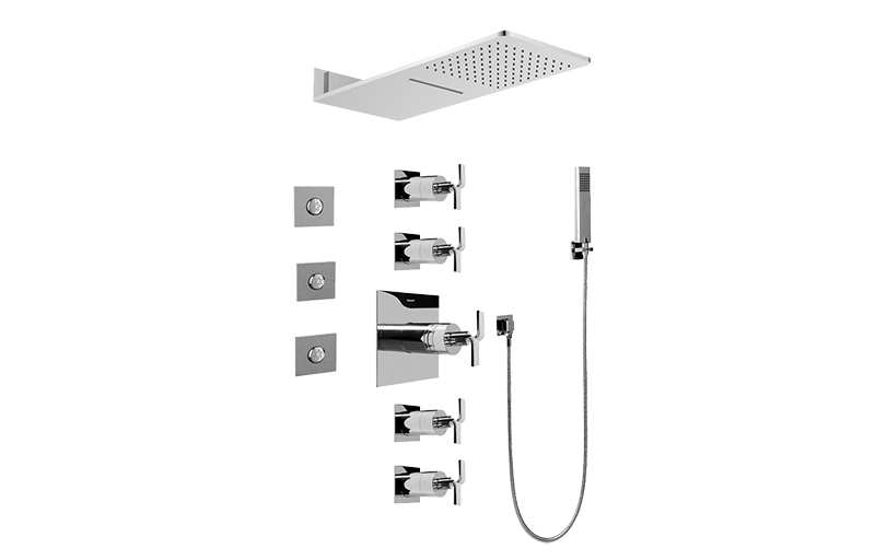 Aqua-Sense Full Square Thermostatic Shower System in Multiple Finishes