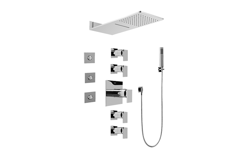 Aqua-Sense Full Square Thermostatic Shower System in Multiple Finishes