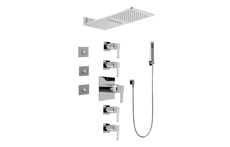 Aqua-Sense Full Square Thermostatic Shower System in Multiple Finishes