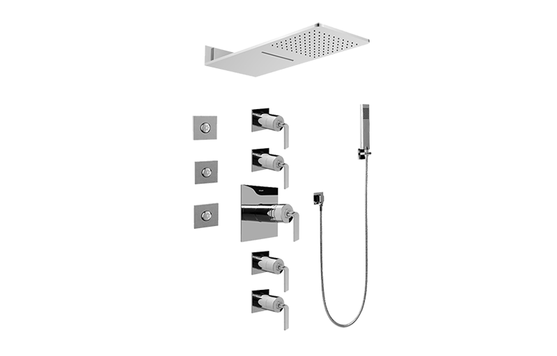 Aqua-Sense Full Square Thermostatic Shower System in Multiple Finishes