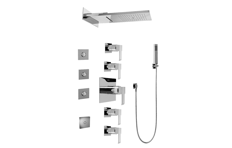 Aqua-Sense Full Square LED Thermostatic Shower System in Multiple Finishes