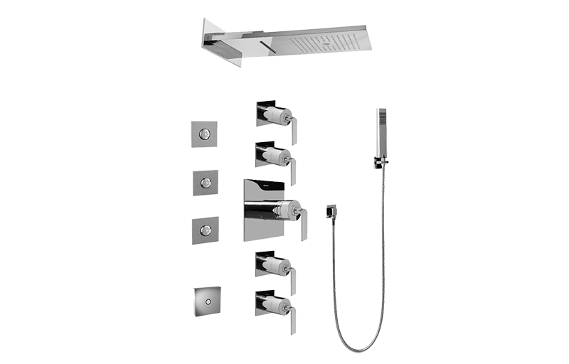 Aqua-Sense Full Square LED Thermostatic Shower System in Multiple Finishes