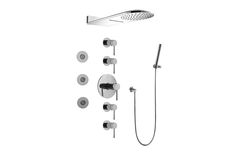 Aqua-Sense Full Round Thermostatic Shower System in Multiple Finishes