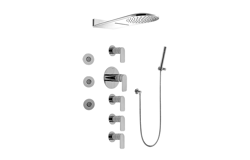 Aqua-Sense Full Round Thermostatic Shower System in Multiple Finishes