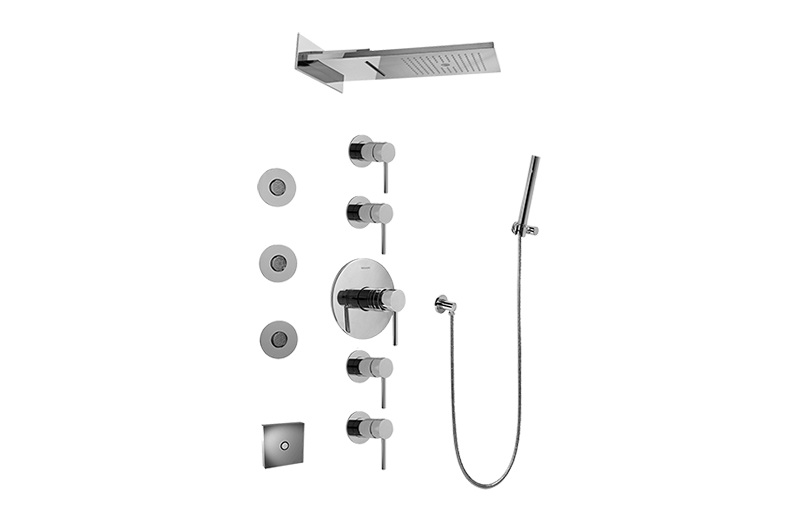 Aqua-Sense Full Round LED Thermostatic Shower System in Multiple Finishes