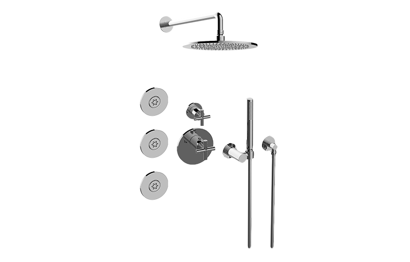 Terra M-Series Full Thermostatic Shower System w/Diverter Valve (Rough & Trim)  in Multiple Finishes