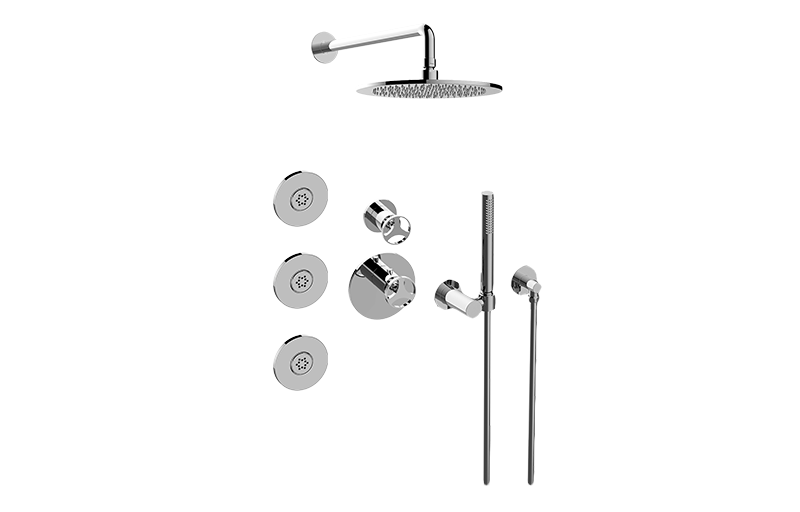 Harley M-Series Full Thermostatic Shower System w/Diverter Valve (Rough & Trim)  in Multiple Finishes