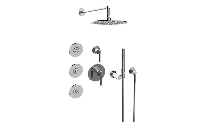 Harley M-Series Full Thermostatic Shower System w/Diverter Valve (Rough & Trim)  in Multiple Finishes