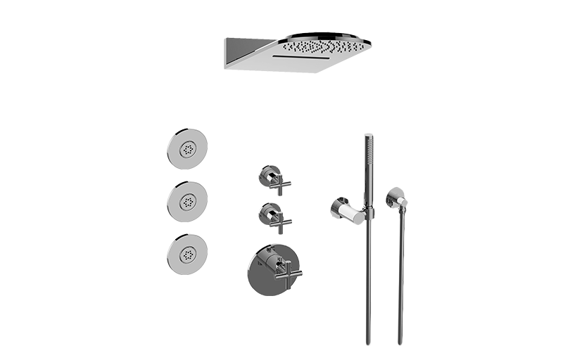 Aqua-Sense Full Round Thermostatic Shower System in Multiple Finishes