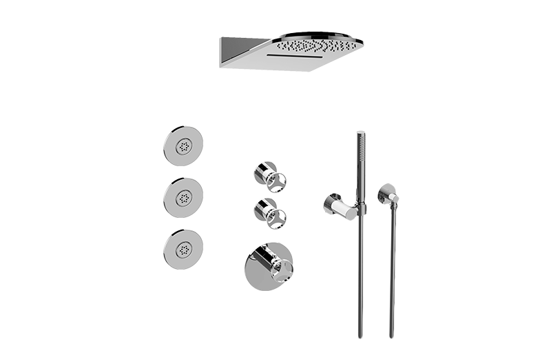 Aqua-Sense Full Round Thermostatic Shower System in Multiple Finishes