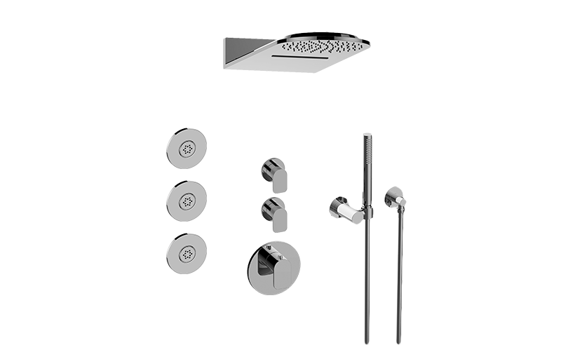 Aqua-Sense Full Round Thermostatic Shower System in Multiple Finishes