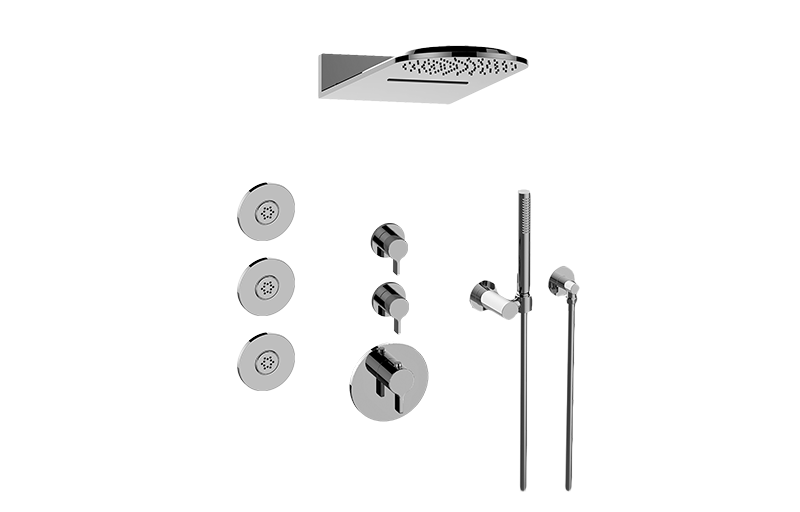 Aqua-Sense Full Round Thermostatic Shower System in Multiple Finishes