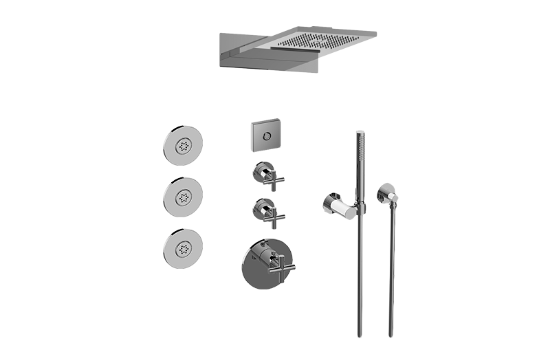 Aqua-Sense Full Round LED Thermostatic Shower System in Multiple Finishes