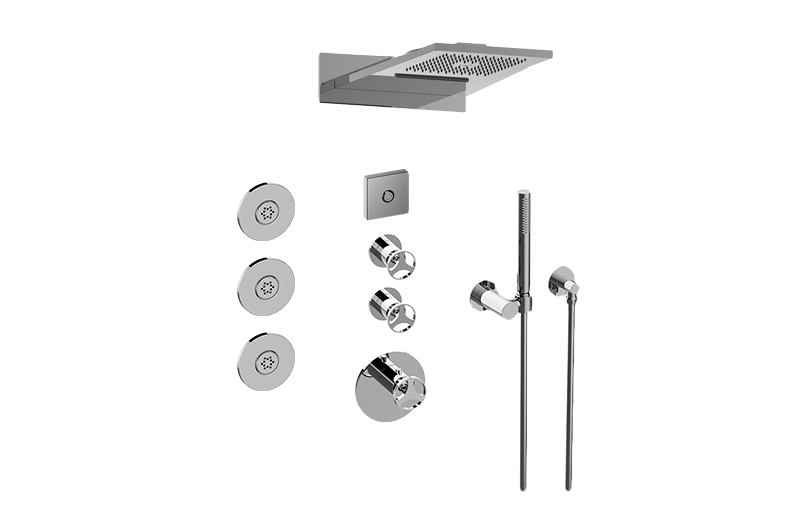 Aqua-Sense Full Round LED Thermostatic Shower System in Multiple Finishes