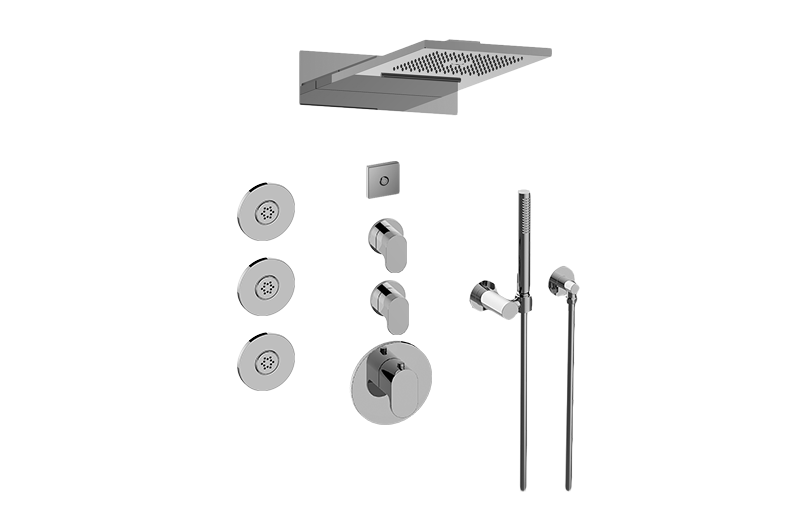 Aqua-Sense Full Round LED Thermostatic Shower System in Multiple Finishes