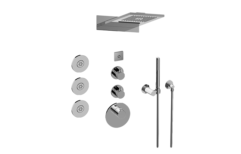 Aqua-Sense Full Round LED Thermostatic Shower System in Multiple Finishes