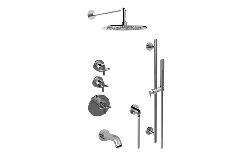 Terra M-Series Full Thermostatic Shower System w/Diverter Valve (Rough & Trim)  in Multiple Finishes