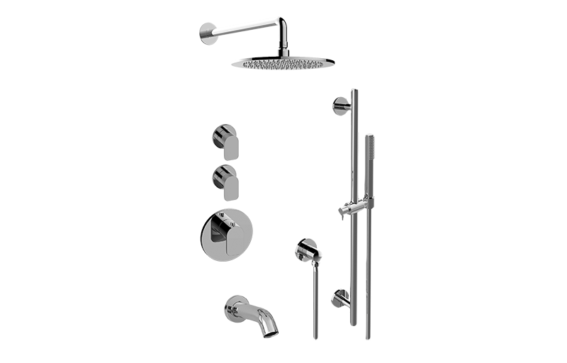 Sento M-Series Full Thermostatic Shower System w/Diverter Valve (Rough & Trim)  in Multiple Finishes