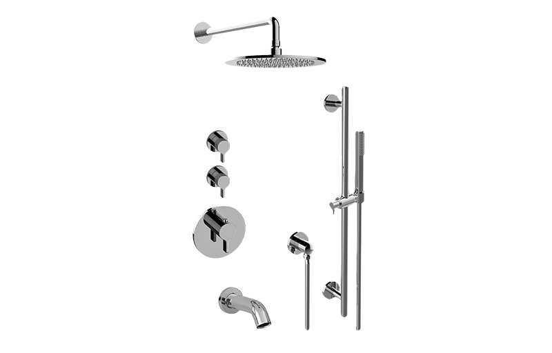 Terra M-Series Full Thermostatic Shower System w/Diverter Valve (Rough & Trim)  in Multiple Finishes