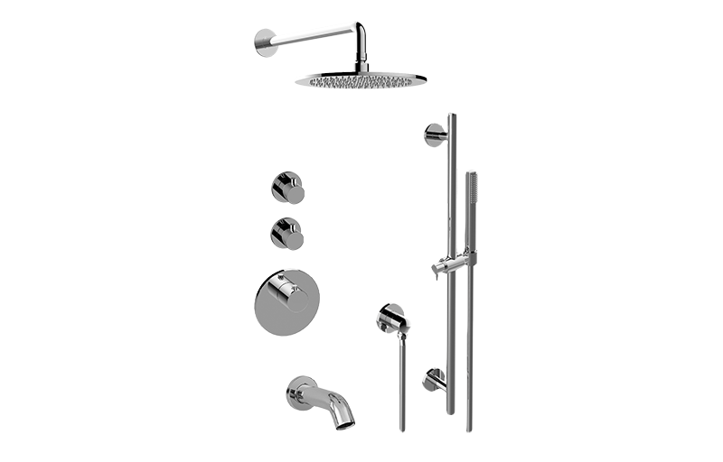 M.E./M.E. 25 M-Series Full Thermostatic Shower System w/Diverter Valve (Rough & Trim)  in Multiple Finishes