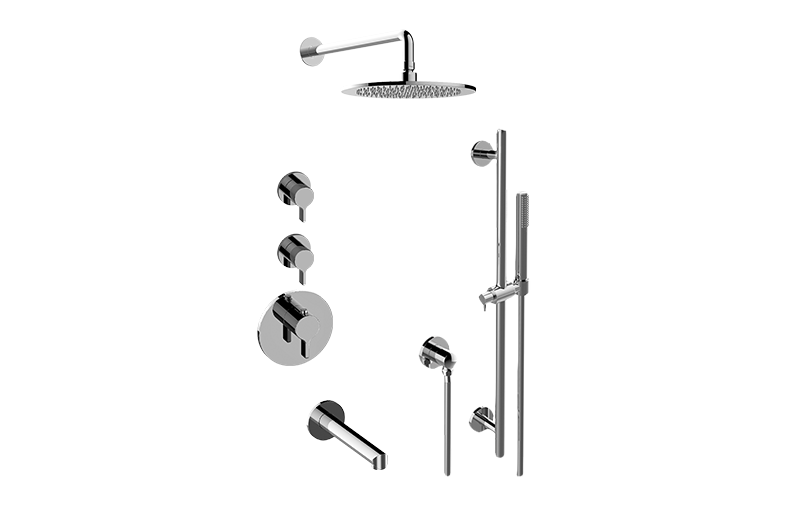 Terra M-Series Thermostatic Shower System Tub and Shower with Handshower (Rough & Trim)  in Multiple Finishes