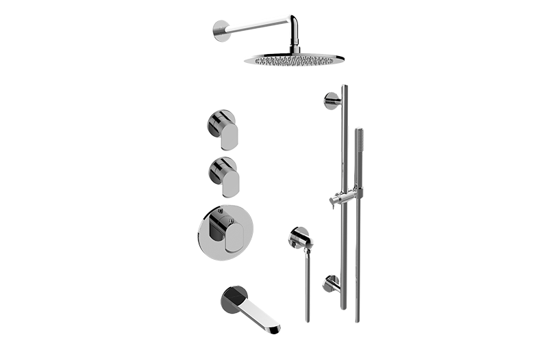 Phase M-Series Thermostatic Shower System Tub and Shower with Handshower (Rough & Trim)  in Multiple Finishes