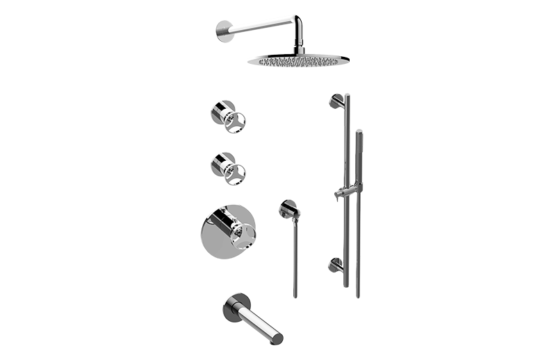 Harley M-Series Thermostatic Shower System Tub and Shower with Handshower (Rough & Trim)  in Multiple Finishes