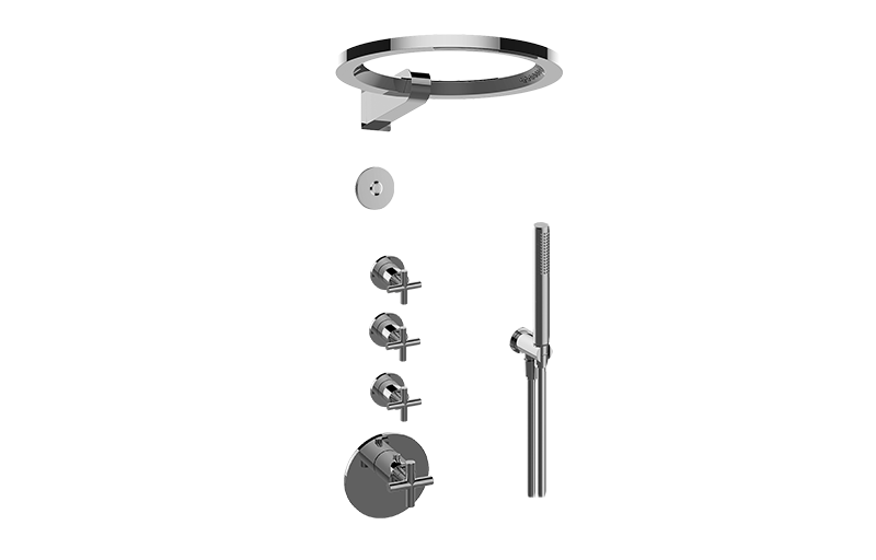 Terra M-Series Thermostatic Set w/Ametis Ring and Handshower (Rough & Trim) in Multiple Finishes