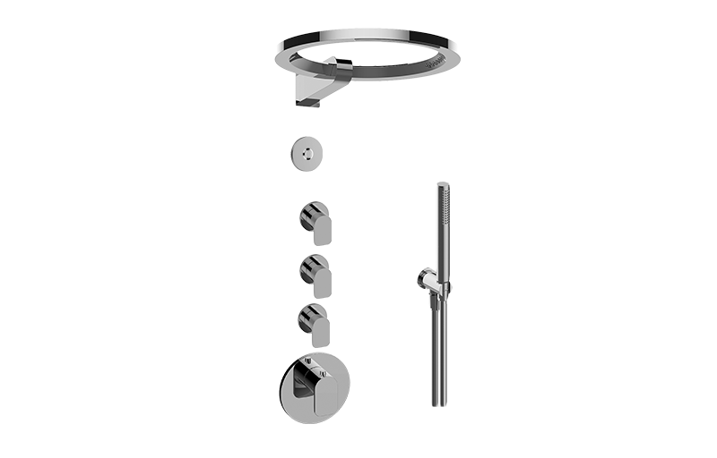 Sento M-Series Thermostatic Set w/Ametis Ring and Handshower (Rough & Trim) in Multiple Finishes