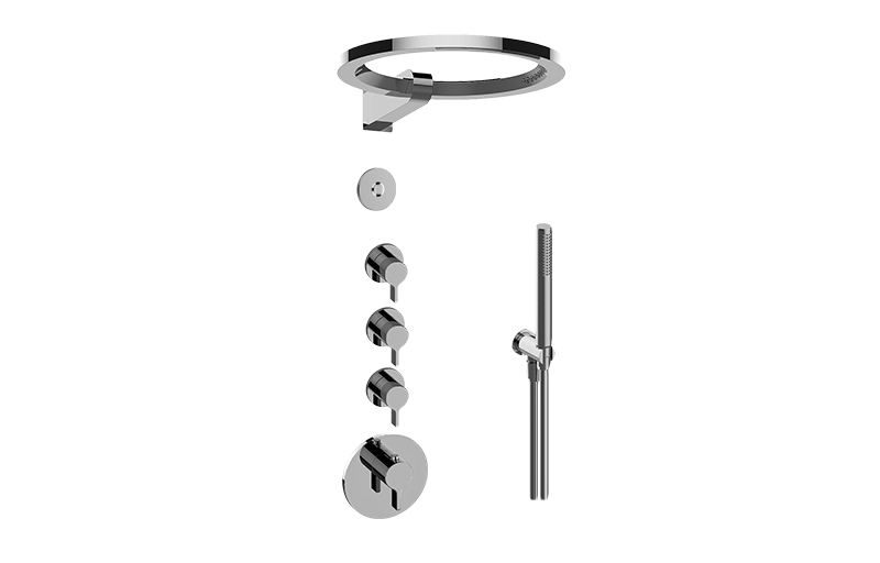 Terra M-Series Thermostatic Set w/Ametis Ring and Handshower (Rough & Trim) in Multiple Finishes