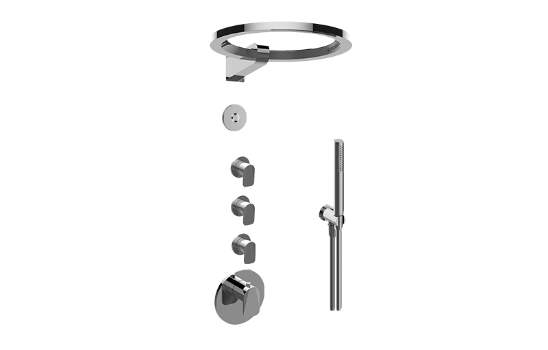 Sento M-Series Thermostatic Set w/Ametis Ring and Handshower (Rough & Trim) in Multiple Finishes