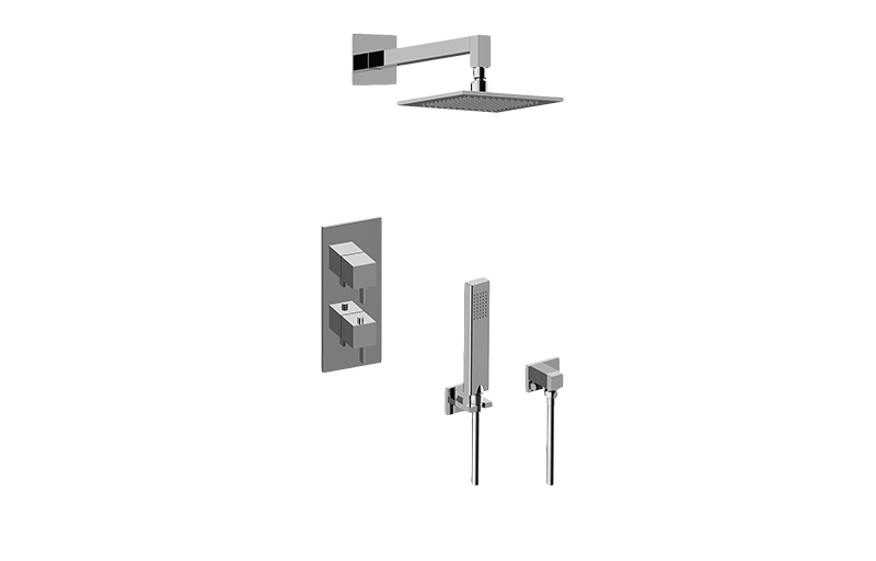 Qubic Tre M-Series Thermostatic Shower System - Shower with Handshower (Rough & Trim)  in Multiple Finishes