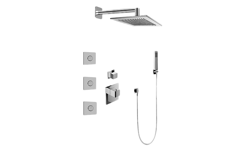 Incanto M-Series Full Thermostatic Shower System w/Diverter Valve (Rough & Trim)  in Multiple Finishes