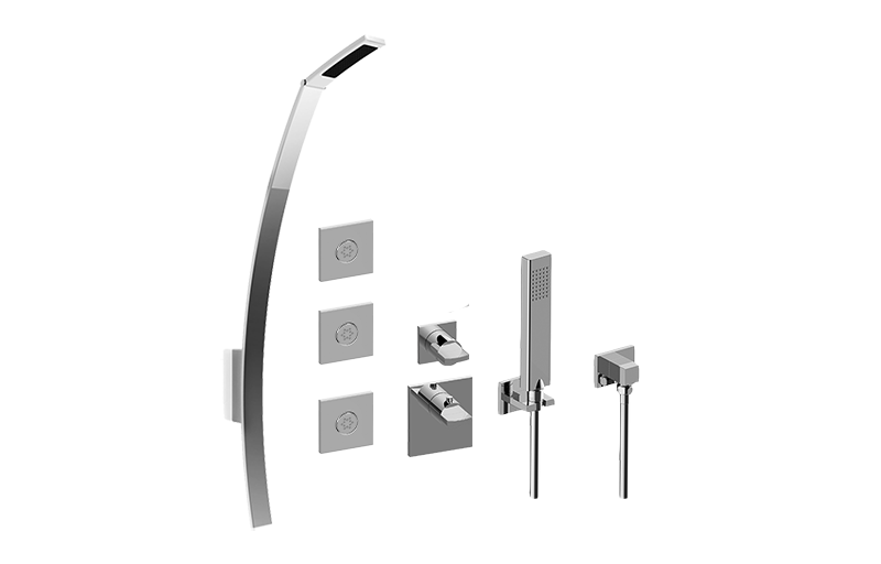 Sade/Targa M-Series Full Thermostatic Shower System w/Diverter Valve (Rough & Trim)  in Multiple Finishes